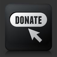 Black Square Button with Donate Click