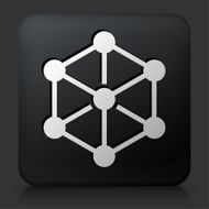 Black Square Button with Chemical Compound Icon