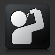 Black Square Button with Drinking Shot Icon
