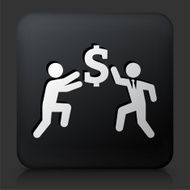 Black Square Button with Chasing Money