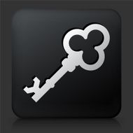 Black Square Button with Old Key N10