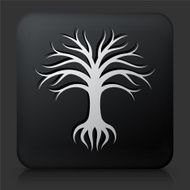 Black Square Button with Tree Icon N14