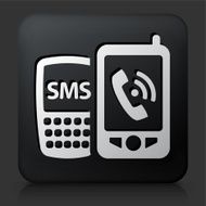 Black Square Button with Old and New Cellphones