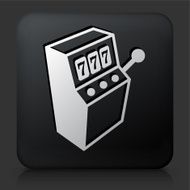 Black Square Button with Slot Machine