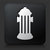 Black Square Button with Fire Hydrant Icon