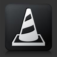 Black Square Button with Traffic Cone