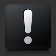 Black Square Button with Exclamation Point Icon