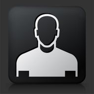 Black Square Button with Male Face Icon N61