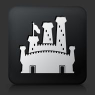 Black Square Button with Castle Icon