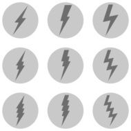 Vector Set of Thunder Lighting Icons N4