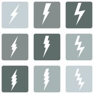 Vector Set of Thunder Lighting Icons N5