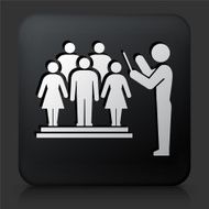 Black Square Button with Choir and Director