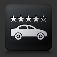 Black Square Button with Car Rating Icon