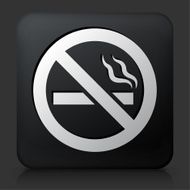Black Square Button with No Cigarette Smoking