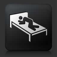 Black Square Button with Resting Icon