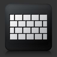 Black Square Button with Brick Wall