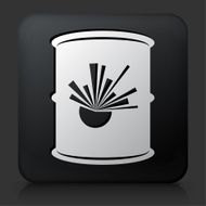 Black Square Button with Explosive Barrel Icon N2