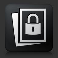 Black Square Button with Secured Documents N5