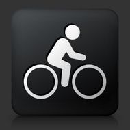 Black Square Button with Bicycle Icon N6