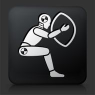 Black Square Button with Airbag Test N3