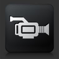 Black Square Button with Film Camera Icon N7