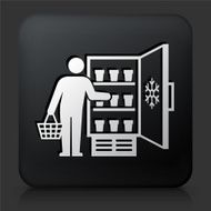 Black Square Button with Customer Shopping