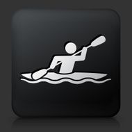 Black Square Button with Kayak Icon