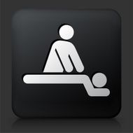 Black Square Button with Massage Icon