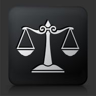 Black Square Button with Justice Balance Icon N7