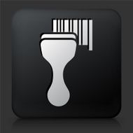 Black Square Button with Barcode Scanner