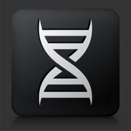 Black Square Button with DNA Strand