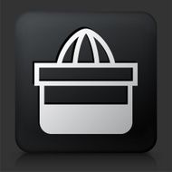Black Square Button with Juice Squeezer Icon
