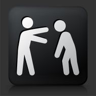 Black Square Button with Stick Figure &amp; Drunk