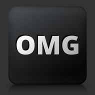 Black Square Button with OMG