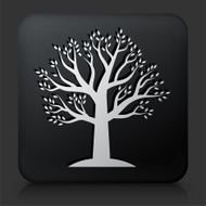 Black Square Button with Tree