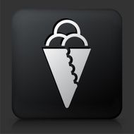 Black Square Button with Icecream Cone