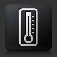 Black Square Button with Thermometer