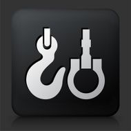 Black Square Button with Hook &amp; Crane