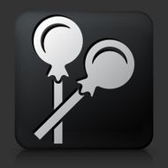 Black Square Button with Lollipop Icon N2