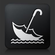 Black Square Button with Umbrella on Water