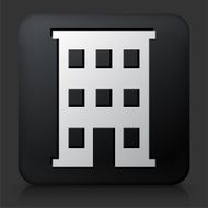 Black Square Button with Building Icon N33