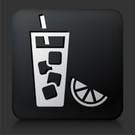 Black Square Button with Fruit Juice