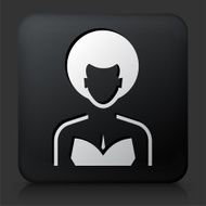 Black Square Button with Female Face Icon N37