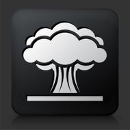 Black Square Button with Atomic Explosion