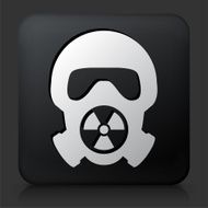 Black Square Button with Nuclear Gas Mask