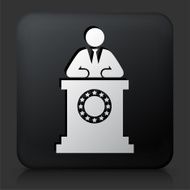Black Square Button with Political Speech