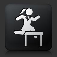 Black Square Button with Jumping Hurdles Businesswoman N2