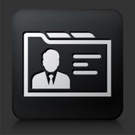 Black Square Button with Person File Icon