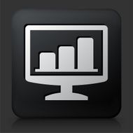 Black Square Button with Monitor Graphs