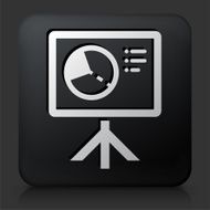Black Square Button with Chart Icon N3